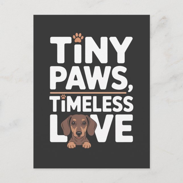 Cartes Pour Fêtes Annuelles Dachshund Tiny Paws, Timeless Love (Devant)