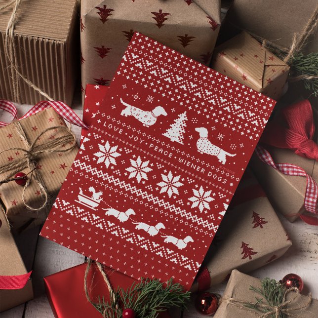 Cartes Pour Fêtes Annuelles Dachshunds Noël Sweater Motif vacances Noël (Créateur téléchargé)