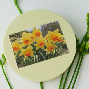 Cartes Pour Fêtes Annuelles Daffodiles orange et jaune Pâques florales