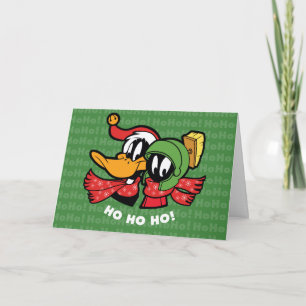 Cartes Pour Fêtes Annuelles DAFFY DUCK™ & MARVIN MARTIAN™ "Ho Ho Ho!"