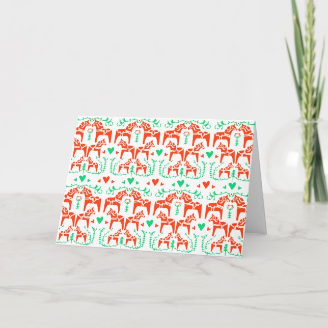 Cartes Pour Fêtes Annuelles Dala Horse (Devant)