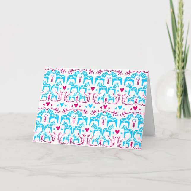 Cartes Pour Fêtes Annuelles Dala Horse (Devant)