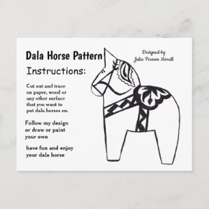 Cartes Pour Fêtes Annuelles Dala Horse Motif à partager