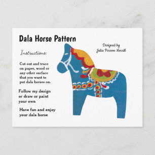 Cartes Pour Fêtes Annuelles Dala Horse Motif à partager