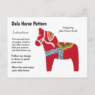 Cartes Pour Fêtes Annuelles Dala Horse Motif à partager