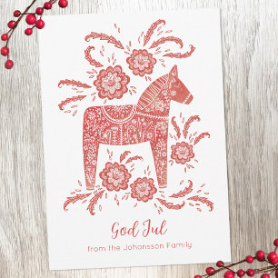 Cartes Pour Fêtes Annuelles Dala suédois Cheval Dieu Jul