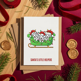 Cartes Pour Fêtes Annuelles Dalmatian Dog Christmas Card – Santa’s Helpers