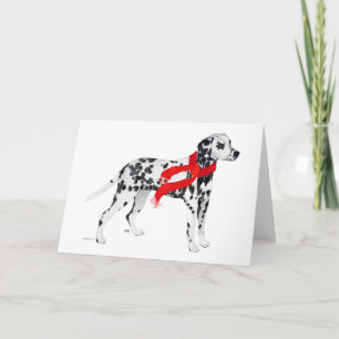 Cartes Pour Fêtes Annuelles Dalmatie à l'écharpe rouge
