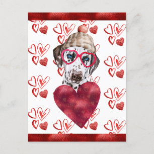 Cartes Pour Fêtes Annuelles Dalmatie Coeurs Amoureux des chiens Valentine Cade