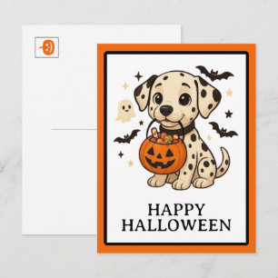 Cartes Pour Fêtes Annuelles Dalmatien de Halloween fête Trick or Treat