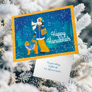 Cartes Pour Fêtes Annuelles Dame Art Nouveau personnalisée avec Doodle Dog