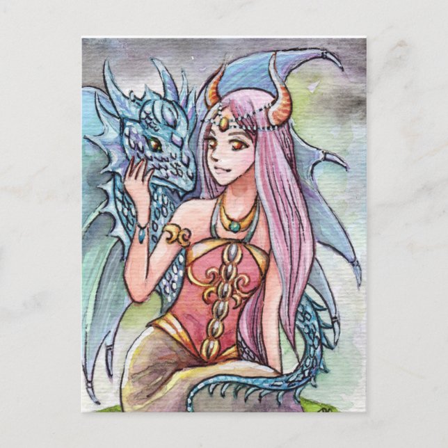 Cartes Pour Fêtes Annuelles Dame Dragon (Devant)