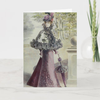 Cartes Pour Fêtes Annuelles Dame victorienne - Robe Vintage rose mode