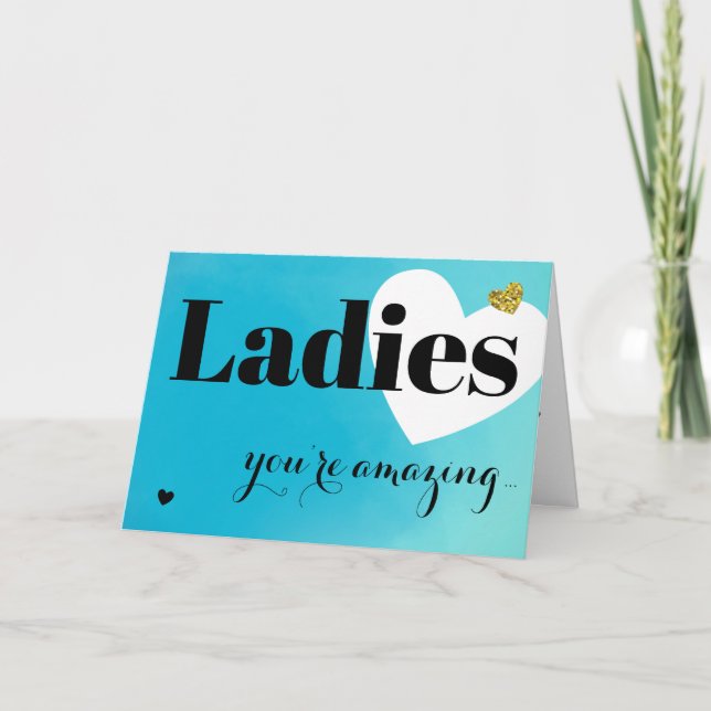 Cartes Pour Fêtes Annuelles Dames Blue Galentine's Day (Devant)