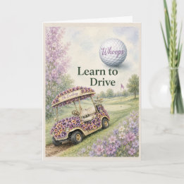 Cartes Pour Fêtes Annuelles Dames drôles Golf Joyeux Anniversaire Floral Chari