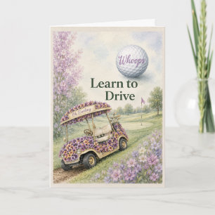 Cartes Pour Fêtes Annuelles Dames drôles Golf Joyeux Anniversaire Floral Chari