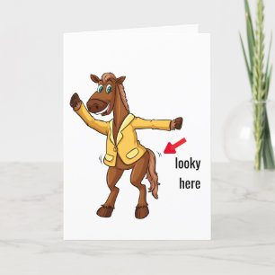 Cartes Pour Fêtes Annuelles Dancing Horse Amusant Hommes Anniversaire Grand Ga