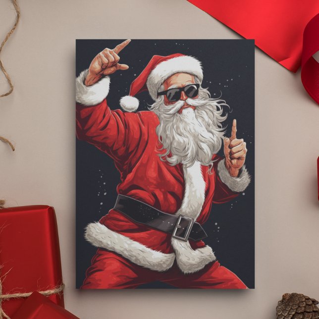 Cartes Pour Fêtes Annuelles Dancing Rocker Père Noël (Créateur téléchargé)