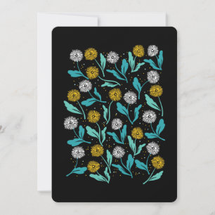 Cartes Pour Fêtes Annuelles Dandelion de printemps Fleurs et design Feuille