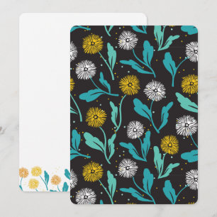 Cartes Pour Fêtes Annuelles Dandelion de printemps Fleurs et design Feuille