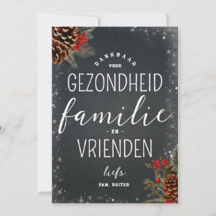 Cartes Pour Fêtes Annuelles Dankbaar Gezondheid Familie Vrienden Kerstmis