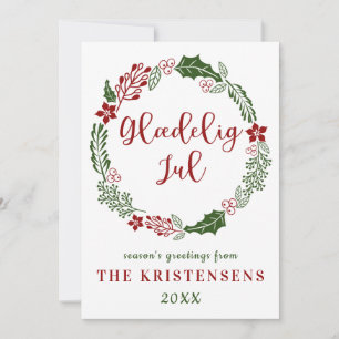 Cartes Pour Fêtes Annuelles Danois Joyeux Noël, Personnalisé
