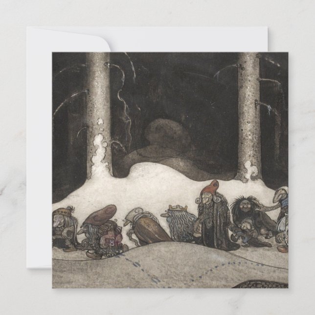 Cartes Pour Fêtes Annuelles Dans la nuit de Noël, 1913 par John Bauer (Devant)