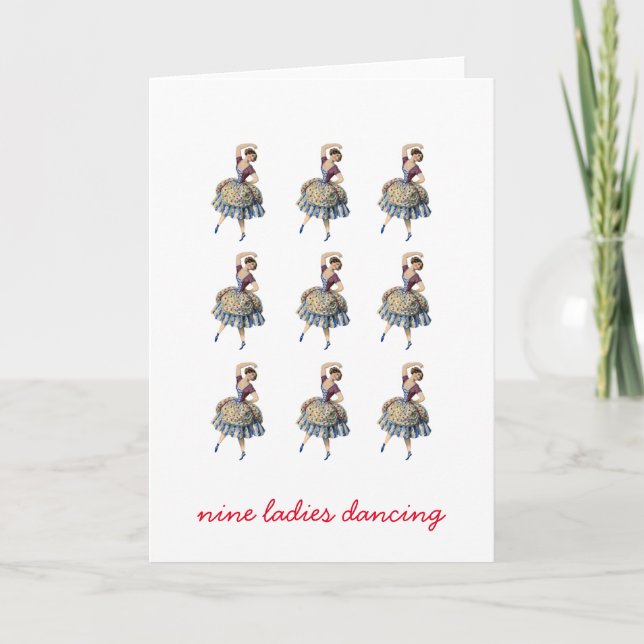 Cartes Pour Fêtes Annuelles Danse de neuf dames (Devant)