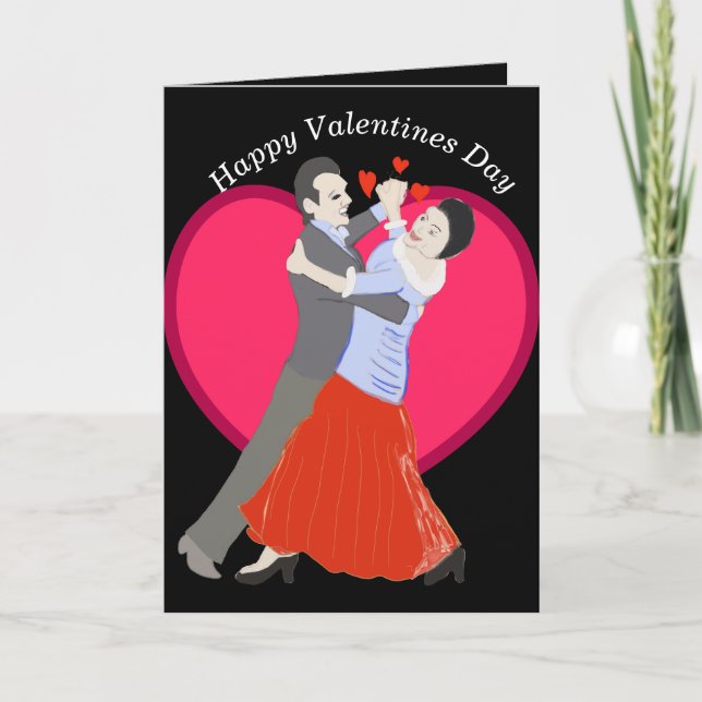 Cartes Pour Fêtes Annuelles Danse de salon mûre romantique de couples (Devant)