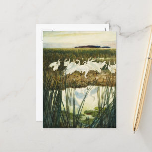 Cartes Pour Fêtes Annuelles Danse des grues blanches par N. C. Wyeth