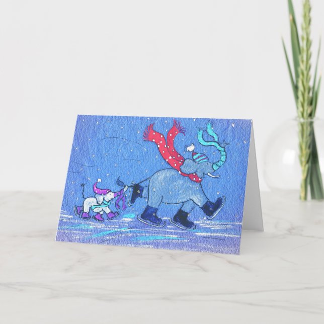 Cartes Pour Fêtes Annuelles Danse sur la glace (Devant)