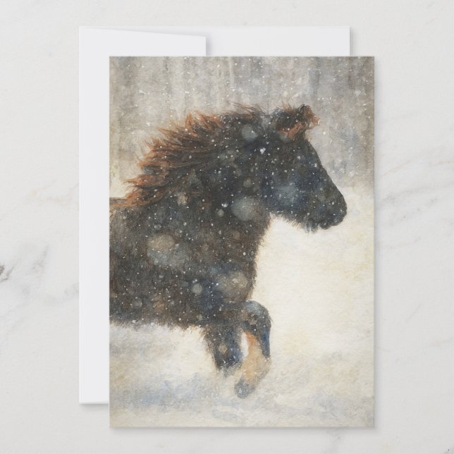 Cartes Pour Fêtes Annuelles Danser à travers la neige (Devant)