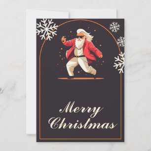 Cartes Pour Fêtes Annuelles Danser disco Caricature du Père Noël