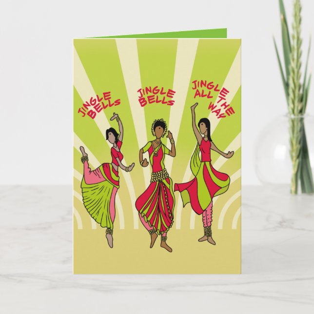Cartes Pour Fêtes Annuelles Danser Jingle Bells (Devant)
