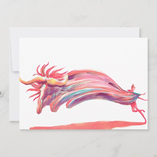 Cartes Pour Fêtes Annuelles Danseur de ballet Waved Art rose (Devant)
