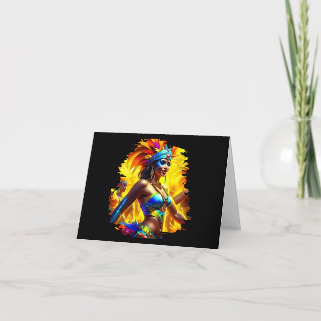Cartes Pour Fêtes Annuelles Danseur du carnaval brésilien (Devant)