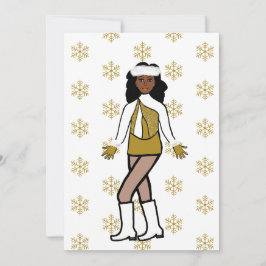 Cartes Pour Fêtes Annuelles Danseur Gold Snow