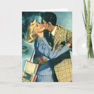 Cartes Pour Fêtes Annuelles Danseurs Vintage Noël, Amour et Romance