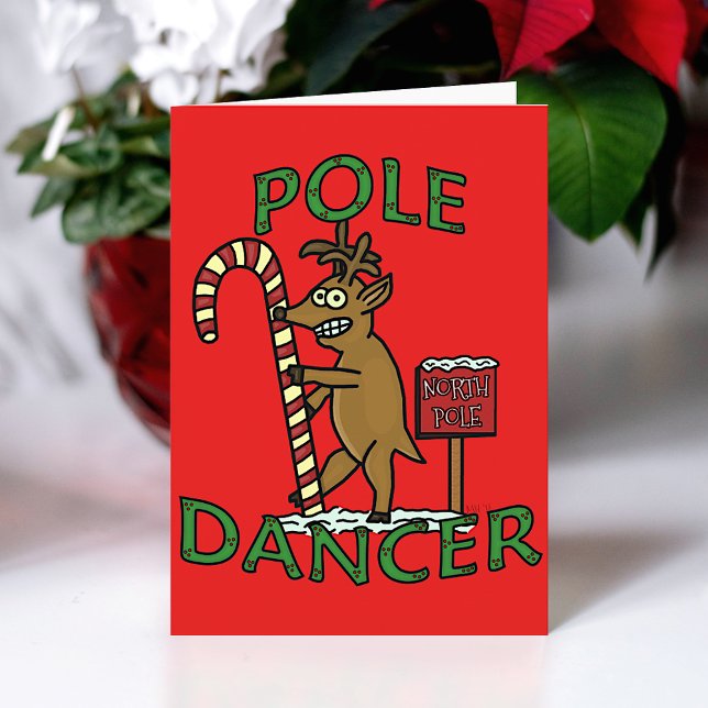 Cartes Pour Fêtes Annuelles Danseuse amusante Pun de rennes de Noël (Créateur téléchargé)
