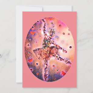 Cartes Pour Fêtes Annuelles Danseuse Casse-Noisette Fée Dragée Ballerine Rose
