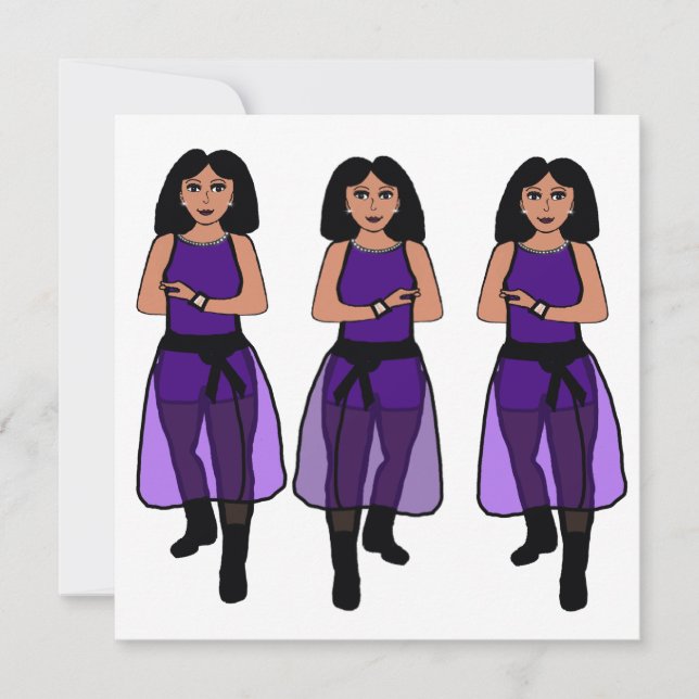 Cartes Pour Fêtes Annuelles Danseuse Sheer Purple B (Devant)