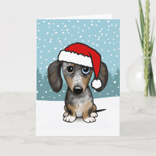 Cartes Pour Fêtes Annuelles Dappy Dachshund Père Noël Cute Wiener Chig Noël