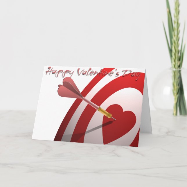 Cartes Pour Fêtes Annuelles Dart et coeur (Devant)