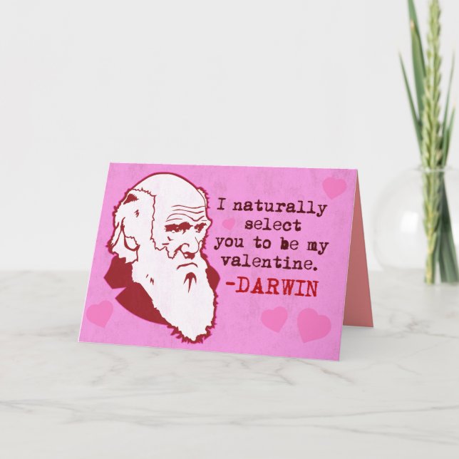 Cartes Pour Fêtes Annuelles Darwin, vous choisissent naturellement Valen… (Devant)