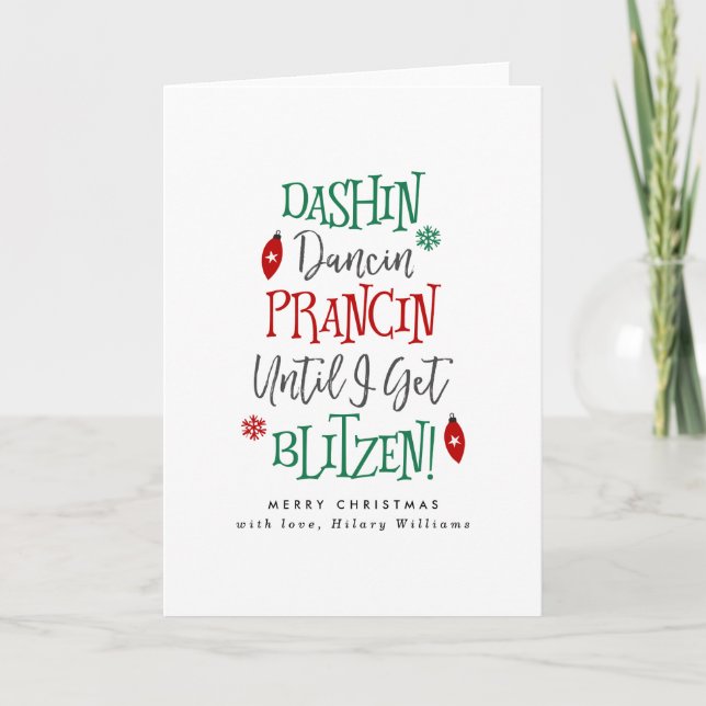 Cartes Pour Fêtes Annuelles Dashin Dancin Prancin Noël (Devant)