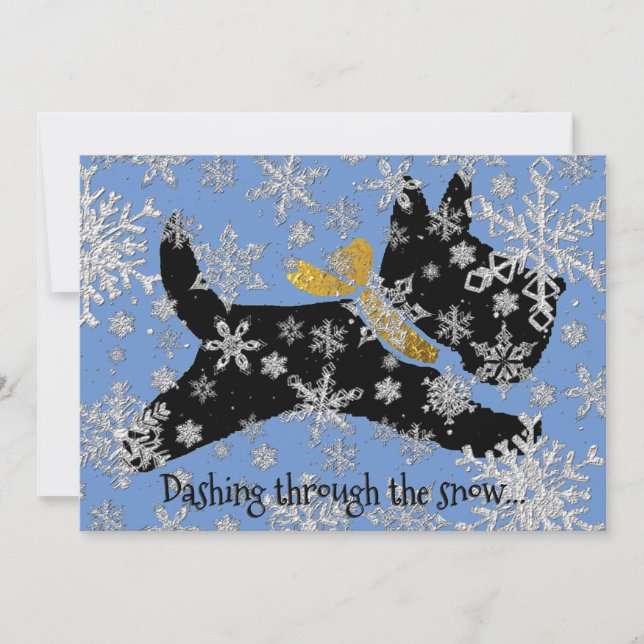 Cartes Pour Fêtes Annuelles Dashing Scottie Chien Personnaliser (Devant)