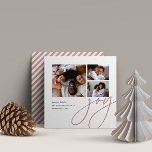 Cartes Pour Fêtes Annuelles Dashing Script 3 Photo Collage Holiday Card