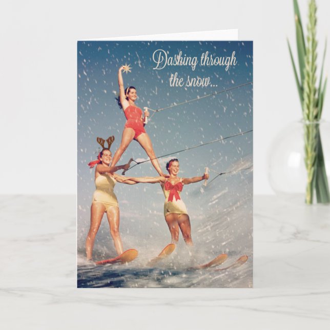 Cartes Pour Fêtes Annuelles Dashing through the Snow ! (Devant)