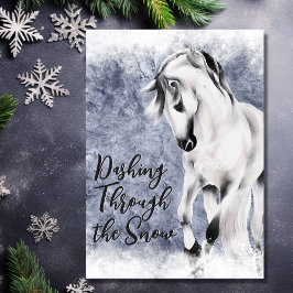 Cartes Pour Fêtes Annuelles Dashing Through the Snow Beautiful Horse Christmas
