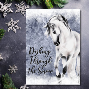 Cartes Pour Fêtes Annuelles Dashing Through the Snow Beautiful Horse Christmas